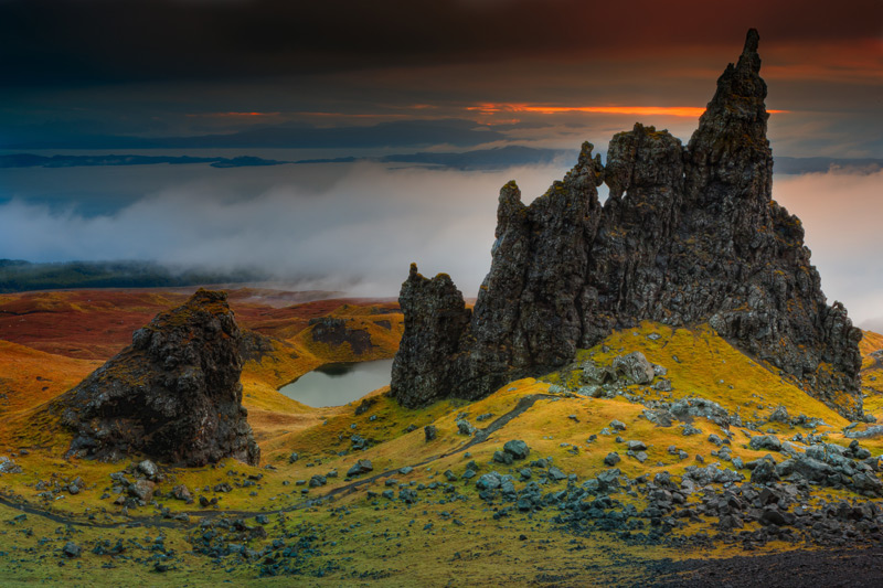 Beispiel einer drachenähnlichen Felsformation – fotografiert in Schottland